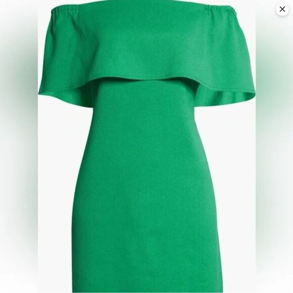 Charles Henry Off-Shoulder Emerald Dress Sz: M - Picture 2 of 11